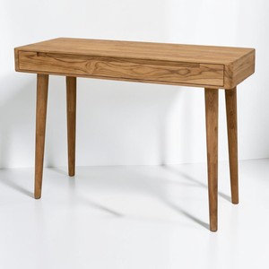 Scandinavian Kiln Dried <b>Solid</b> Teak <b>Wood</b> Writing <b>Desk</b> Home Office Computer Table with Wide Drawer Internal Dividers for Hotel - Product Image 3