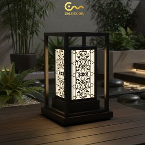 Lámpara de Pared Decorativa Cuadrada de Lujo Moderna para Exteriores, Impermeable, Minimalista, AC 200V E27 IP65, Acero Inoxidable Negro - Product Image 5
