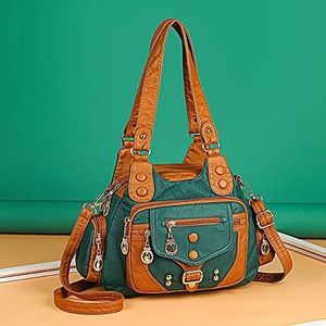 Borse a Tracolla Vintage Trendy in Pelle PU per Donne, Dimensioni Medie, in Pelle Morbida con Multi-Tasche, Stile Vintage Popolare - Product Image 3