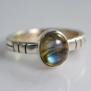 Labradorite <b>Ring</b> 925 Sterling <b>Silver</b> Handmade <b>Boho</b> Statement Promise Jewelry for Women Natural Oval Shape Gemstone Jewelry - Product Image 2