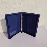 ADORA Porte-documents bleu en nylon avec fermeture éclair, classeur A4 à 4 anneaux, organiseur de documents personnalisable, haute qualité, durable, sur mesure