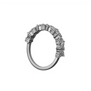 Anillo de Boda con Corte Marquesa y Diamantes Cultivados en Laboratorio, Plata de Ley 925 y Oro Sólido de 18K, Regalo para Ella - Product Image 2