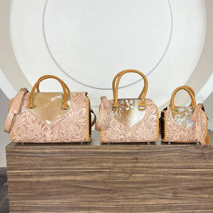 Designer Luxury Vintage Floral <b>Tooled</b> <b>Leather</b> Duffel Bag Large Size Tote Weekender Overnight Carry Bag for Daily speedy bag - Product Image 4