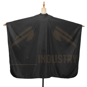 Cape de coiffure unisexe en polyester noir et blanc, résistante à l'eau, uniforme de travail - Product Image 1