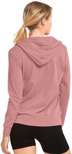 Sudadera lisa con cremallera para chicas adolescentes, Top corto de manga larga con capucha, tela de alta calidad y costuras hechas en paquistaní, 100% - Product Image 4