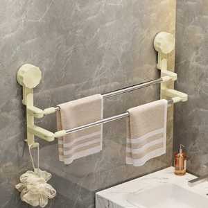 Skies Trader Modern Matte Black T-Bar Hand Towel Stand Countertop Bathroom Vanity Towel Holder <b>Rack</b> with <b>Weighted</b> Round Base - Product Image 5