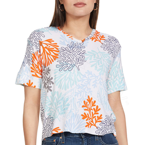 T-shirt à col rond et manches courtes pour femme, en molleton de laine uni, coupe ajustée, décontracté, printemps-été, anti-boulochage, respirant - Product Image 1