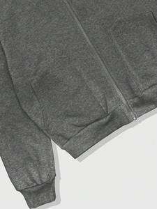 Sweat à capuche décontracté pour homme en fourrure, coupe oversize, style streetwear, idéal pour la gym, pull épais en coton premium, essentiel pour l'hiver - Product Image 3
