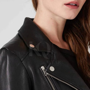 Chaqueta de Cuero para Mujer, Cierre de Cremallera Clásico, Corte Ajustado, Reversible, Forro Interior Cálido para Invierno, Uso Diario, Suministro para Exportación - Product Image 5