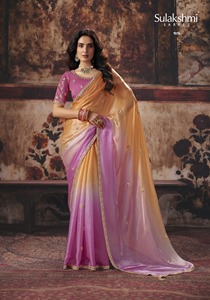 Sari Sulakshmi pour femme, vert sarcelle, en soie brodée, traditionnel, pour mariage, avec chemisier rose, longueur au sol, coupe classique - Product Image 4