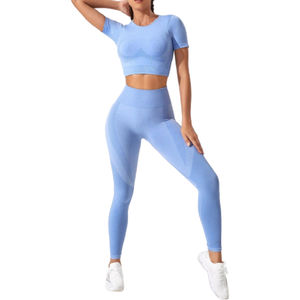 Conjunto Deportivo para Mujer, Sujetador Deportivo con Tirantes y Leggings de Cintura Alta, Ropa Deportiva Elástica, Conjunto Esencial para Correr y Yoga - Product Image 6
