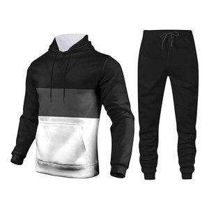 Men Color Blocking Tracksuit <b>Set</b> Hooded Full Sleeve Breathable Casual Autumn Wear 100% Polyester Regular Fit - Product Image 5