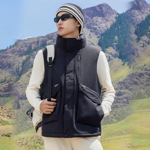 Gilet d'hiver pour homme personnalisé multicolore coupe-vent, gilet sans manches rembourré en duvet de canard chaud pour l'hiver - Product Image 6