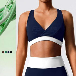 Conjunto de Yoga de 2 Piezas para Mujer, Ecológico, con Frente Sólido, Top sin Mangas de Cintura Alta con Almohadillas en el Pecho, Elástico, Transpirable, Spandex/Nylon - Product Image 2