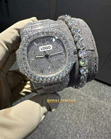 Montre mécanique à cadran carré avec bracelet en cristal et strass, bijou cadeau
