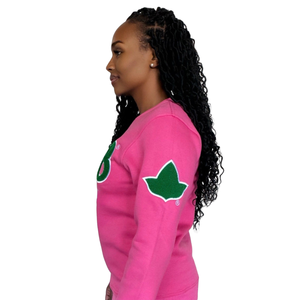 Sudadera de Chenilla AKA 1908 Ivy League para Mujer, Sudadera Premium con Cuello Redondo y Letras Griegas Bordadas - Product Image 4