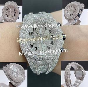 Montre-bracelet de luxe pour femme en moissanite et acier inoxydable avec cadran blanc numérique, résistance à l'eau 10 bars - Product Image 3