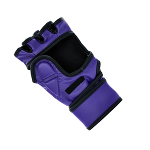 Gants de boxe MMA en cuir personnalisés OEM 7oz, demi-doigts, paume ouverte, protection UV, sangle de poignet réglable pour l'entraînement et le sparring - Product Image 5