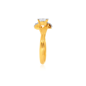 Anillo de Compromiso de Diamantes de Alta Calidad en Oro de 18K con Corte Princesa y Detalles Laterales de Diamantes para Mujer, Joyería Fina Elegante para Novias - Product Image 4