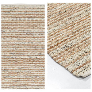 Alfombra trenzada de yute Reversible hecha a mano DICO, alfombra Natural para uso doméstico, para oficina, sala de estar, cocina, habitación de invitados, área de sofá - Product Image 5