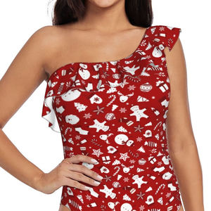 Women's Floral Pattern Athletic One Piece Swimsuit with Long Sleeves Fashion Swimwear Wholesale for Sports Surfing and <b>Bathing</b> - Product Image 6