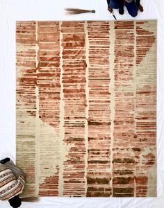 Alfombra de Lana Hecha a Mano con Diseño Floral Rojo, Alfombra de Primera Calidad para Decoración del Hogar y Sala de Estar - Product Image 3