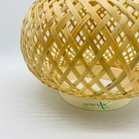 Lampe en bambou Lamshape (design minimaliste rond) - Artisanat vietnamien, design personnalisable, logo, thème artistique, décoration élégante pour la maison, suspendue
