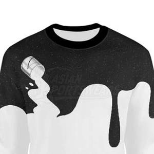 Sweat-shirt à col rond pour homme, imprimé effet peinture coulante, coupe classique, tricoté, manches longues, décontracté, pour l'automne - Product Image 4