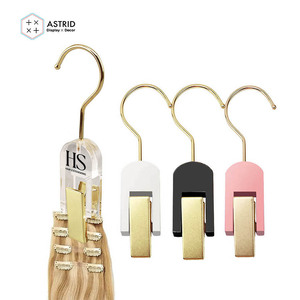 Colgador de Acrílico Astrid de 19 cm y 1.4T Duradero para Exhibición de Extensiones de Cabello con Pinza y Logo Personalizado para Salón - Product Image 1