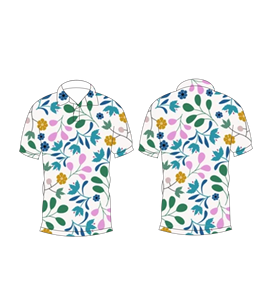 Camisa Polo Personalizada para Hombre con Estampado Floral Blanco, Manga Corta, Informal, de Verano, para Golf - Product Image 6