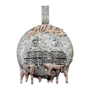 Collar con Colgante de Moissanita Personalizado, Cadena de Diamantes, Plata de Ley 925, Estilo Punk, para Uso Diario - Product Image 1