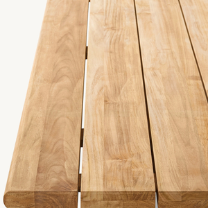 Table rectangulaire en teck en promotion, style moderne et épuré, idéale pour l'extérieur, robuste et durable. - Product Image 4