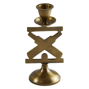 Support de bougie moderne avec finition laiton antique, design en laiton, décoration de table, porte-bougie T-light, design en métal laiton, pilier - Product Image 1