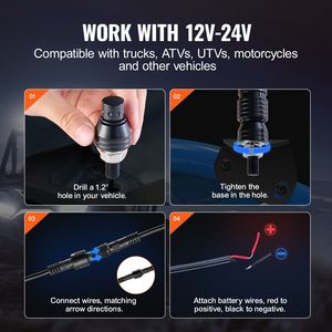 2 Pezzi Luce a Frusta LED RGB da 1,5 m Impermeabile a Spirale 360° con Controllo APP e Telecomando RF per Illuminazione Fuoristrada - Product Image 6