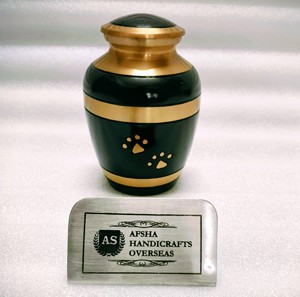Magnifiques urnes funéraires européennes dorées pour animaux de compagnie, avec empreinte de patte, pour cendres funéraires, écologiques, durables, en métal - Product Image 3