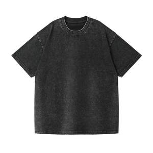Camiseta de Hombre con Efecto Desgastado, Estilo Vintage, Algodón Lavado, Manga Corta, Cuello Redondo, Estilo Casual Urbano - Product Image 1