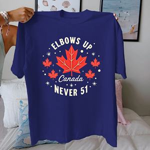 Camiseta de mujer de algodón puro con diseño de hoja de arce canadiense de Canadá ajuste cómodo - Product Image 1