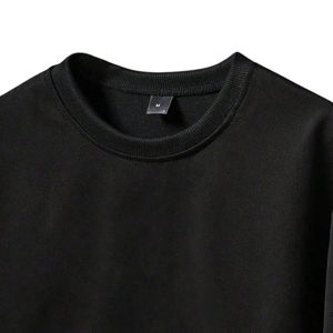 <b>Mens</b> <b>Black</b> Embroidered T-<b>Shirt</b> <b>Short</b> <b>Sleeve</b> O-Neck Streetwear Casual Tee Back Embroidery Blank 250g Oversized Wholesale Apparel - Product Image 5