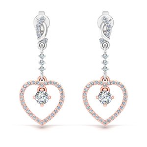 Aretes de Diamantes Cultivados en Laboratorio de Oro Blanco Sólido de 14k para Mujer, Corte Redondo, Chapados en Oro Rosa, Joyería Romántica para Boda, Marca Aries Jewel - Product Image 1