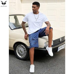 Shorts en jean brut épais de haute qualité pour hommes, coupe ample et personnalisée, jorts en denim à jambe large - Product Image 3