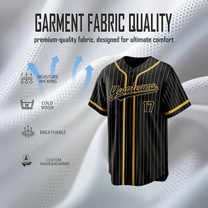 Camiseta de Béisbol Personalizada con Nombre, Número y Logotipo, Sublimada, Absorbente de Humedad, 100% Poliéster, para Adultos Unisex - Product Image 3