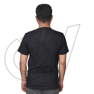 T-shirt décontracté à manches courtes et col rond noir à motif pour homme Carewear Sports 2026, 100 % coton, coupe classique, tricot jersey de haute qualité - Product Image 2