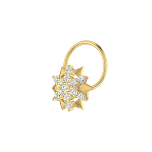 AJRETAIL - Piercing de Nariz con Diamante Natural de 0.11 Quilates, Oro de 14K, Corte Brillante Redondo, Estilo Étnico, Color HI, Claridad VS-SI, Joyería Elegante - Product Image 2