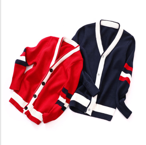 <b>Men's</b> Red V-Neck <b>Cardigan</b> Sweater Full Sleeve Acrylic Button Closure Autumn Wear - Product Image 3