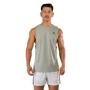 เสื้อกล้ามแขนกุดผู้ชายแบบสั้น น้ำหนักเบา ระบายอากาศได้ดี เหมาะสำหรับออกกำลังกาย เล่นกีฬา สีเงิน - Product Image 1