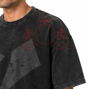 T-shirt décontracté durable effet délavé avec épaules tombantes, coutures de qualité supérieure et coton doux pour un style au quotidien - Product Image 5