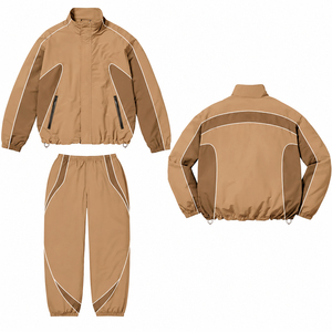New Premium Quality Nylon Polyester Casual Solid Tracksuit Set <b>Zip</b>-<b>up</b> <b>Jacket</b> Lightweight Waterproof Breathable Unisex Tracksuit - Product Image 1