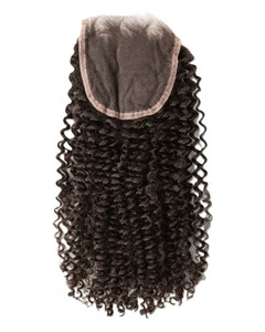 Closure en dentelle de cheveux humains indiens, ondulation profonde, Remy, trame nouée à la main, pointes pleines - Product Image 2