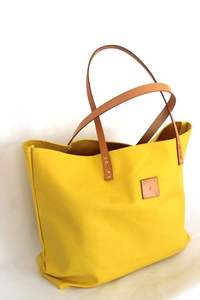 Bolsos de Mano de Lona con Bolsillo Frontal, Asa de Cuero, Bolso de Hombro de Algodón, Reutilizables para Compras, Playa y Viajes - Product Image 5