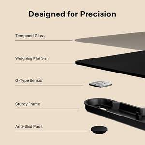Balance avec écran LCD, capacité 180 kg, plateforme en verre trempé, idéale pour un usage domestique, noire, élégante, durable et fiable - Product Image 4
